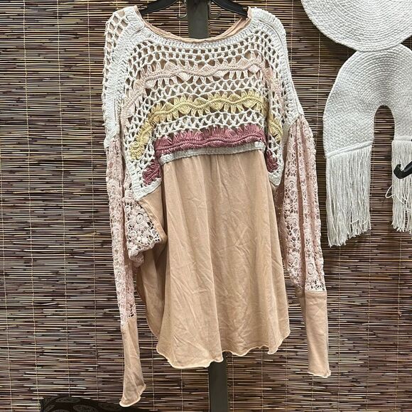 High Hopes Long Sleeve T-Shirt in Brown Sugar Combo Size L - Picture 3 of 3